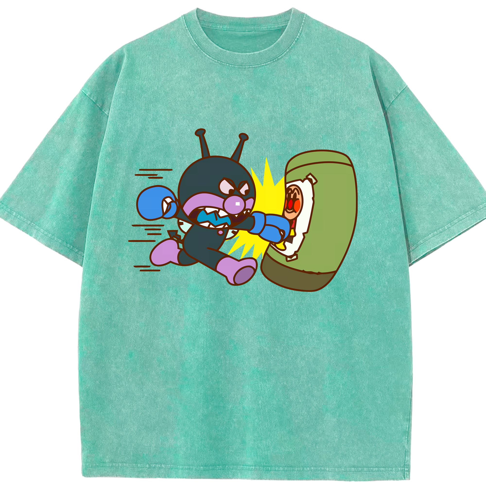 （画像用） アンパンマン Anpanman 綿100% ヴィンテージ風 半袖Tシャツ（フロントプリント）